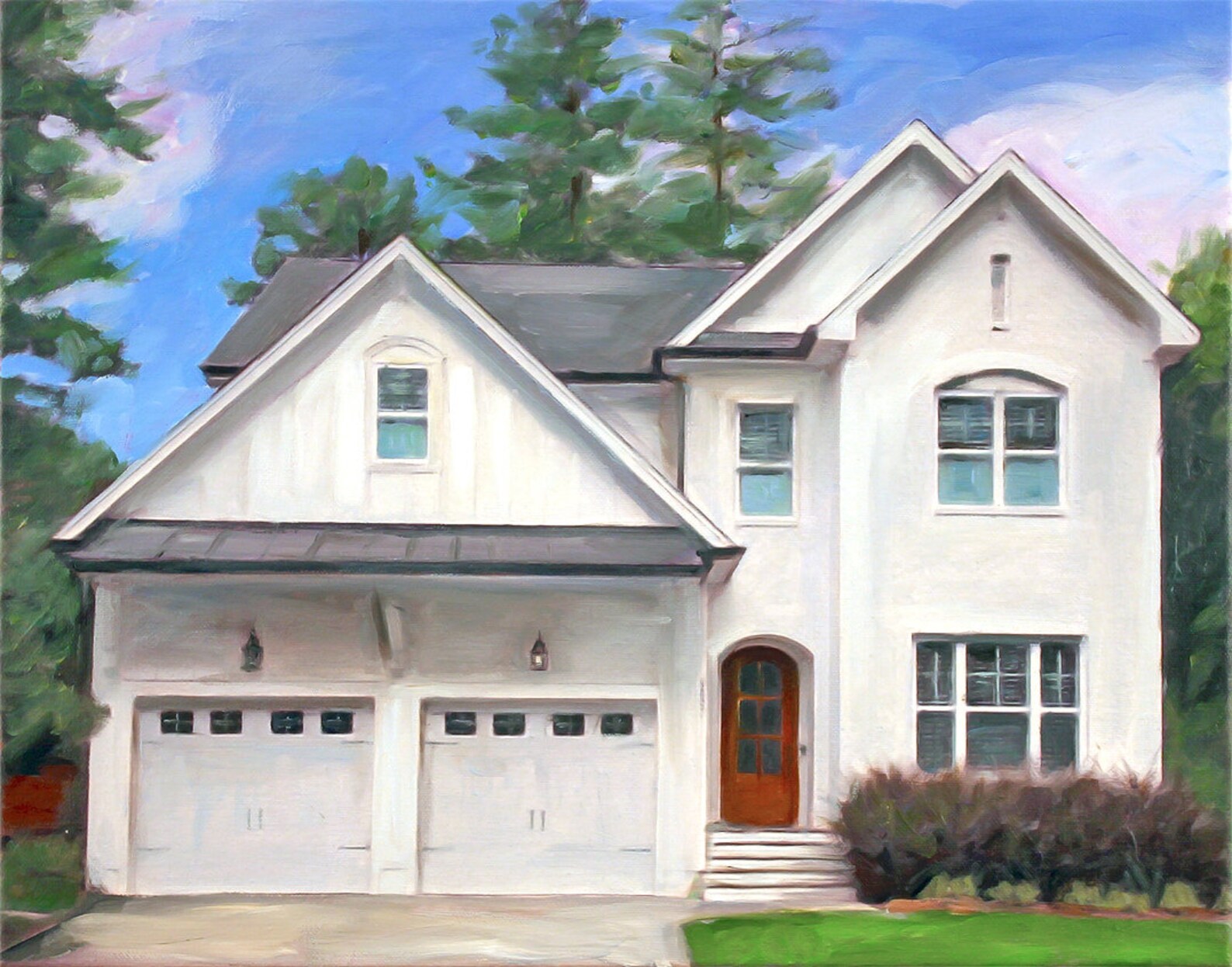 Custom Home Painting Custom Home Portrait Custom Home Gifts Etsy