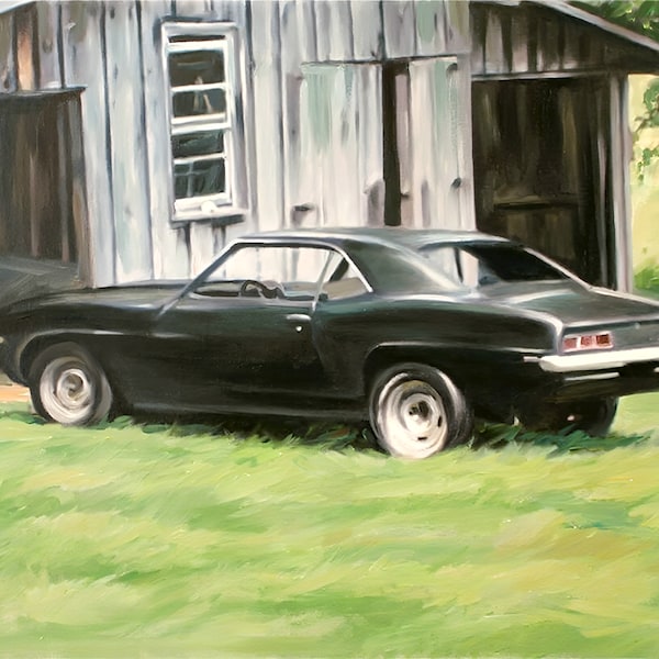 Car Painting Commission, Custom Portrait Oil Painting from Photo, Custom Art on Canvas, Personalized Gift for Dad or Husband