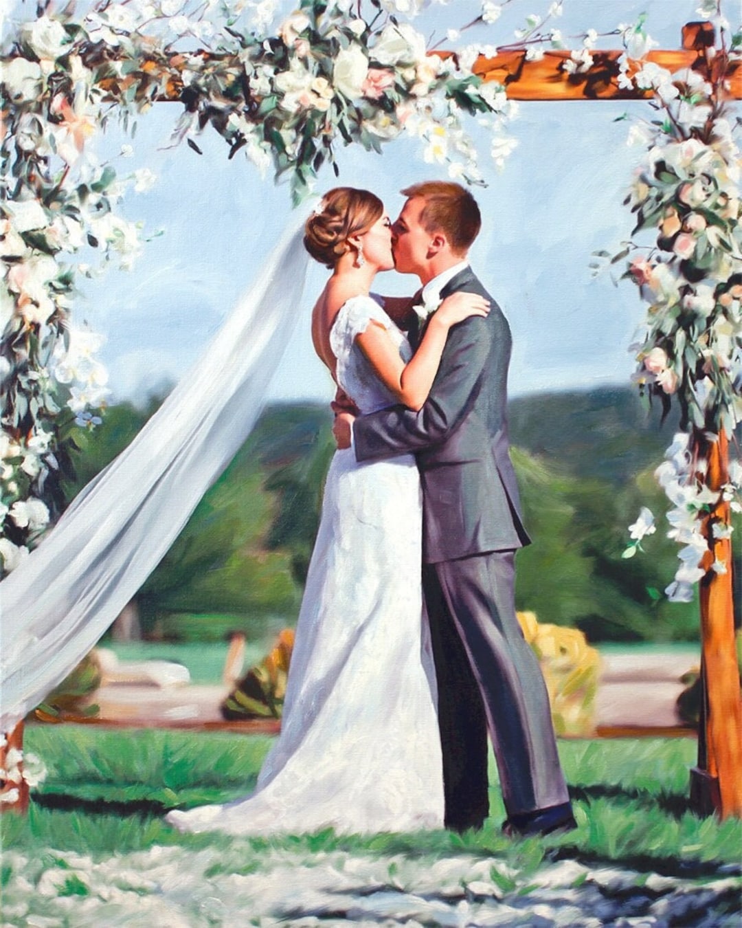 Wedding Oil Painting From Photo Custom Wedding Portrait