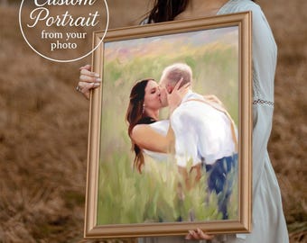 Custom Family Portrait Gift, Unique Wedding Gifts for the Couple, Personalized Oil Painting on Canvas