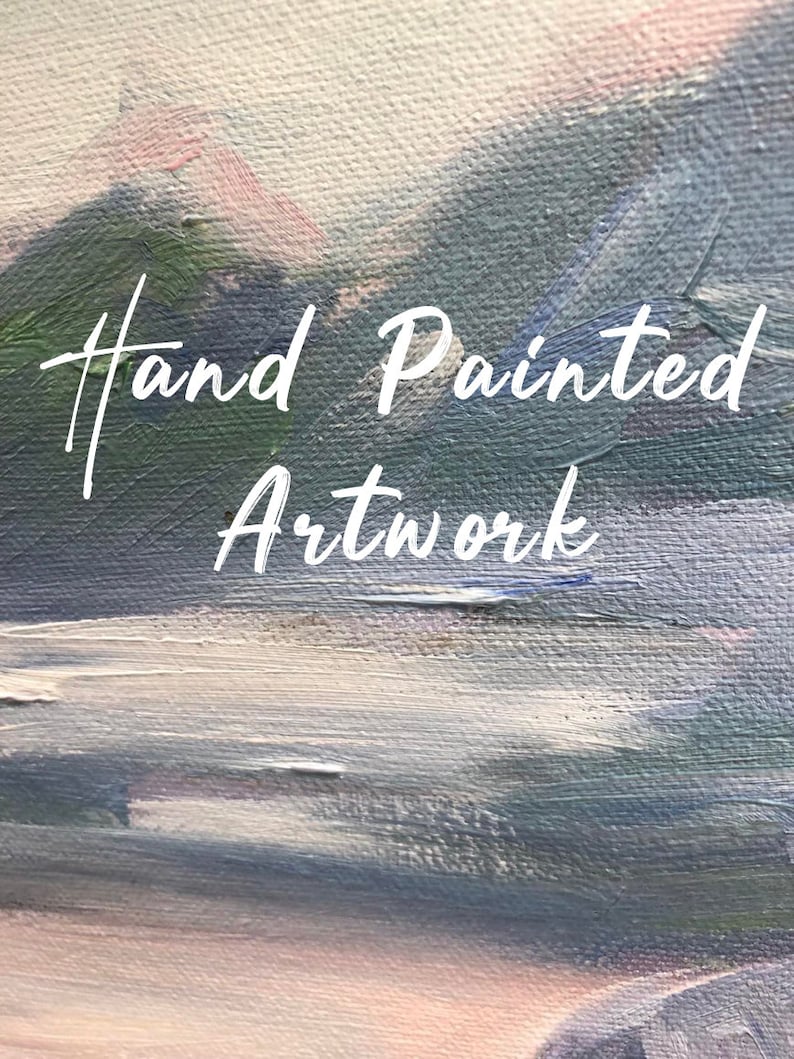 May include: Hand painted artwork with a blue, white, and green abstract design. The artwork has a textured surface.