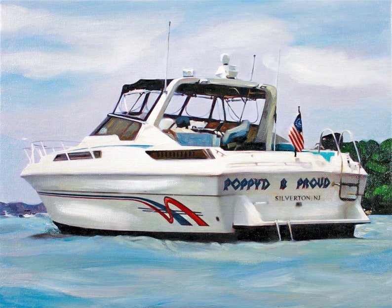 Boat Yacht Painting Portrait Custom Fine Art Oil Painting From Etsy