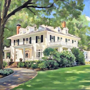 Personalized Home Portrait Painting from Photo, Custom House Painting, Real Estate Gift, Home Decor Gift, Personalized Gifts for Home image 1