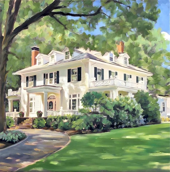 Personalized Home Portrait Painting from Photo, Custom House Painting, Real Estate Gift, Home Decor Gift, Personalized Gifts for Home