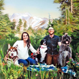 Custom Oil Portrait Painting from Photo, Engagement Gift for Couple, Family Portrait on Canvas, Wedding Gift, Personalized Art image 4