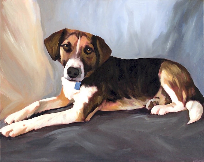 Custom Pet Portrait Painting on Canvas from Photo, Dog Portrait Hand Painted with Oil Paints Ultimate Gift image 4