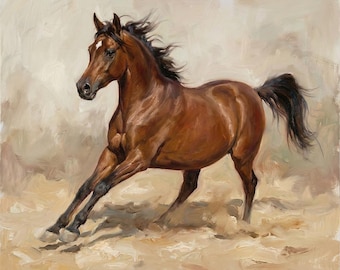 Custom Horse Portrait Oil Painting from Photo, Hand Painted Equine Canvas Art, Horse Memorial Gift, Personalized Equestrian Keepsake
