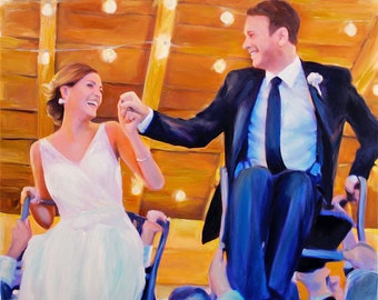 Anniversary Gift - Oil Painting Portrait on Canvas Art from Photo - 16x20 Hand Painted & Stretched