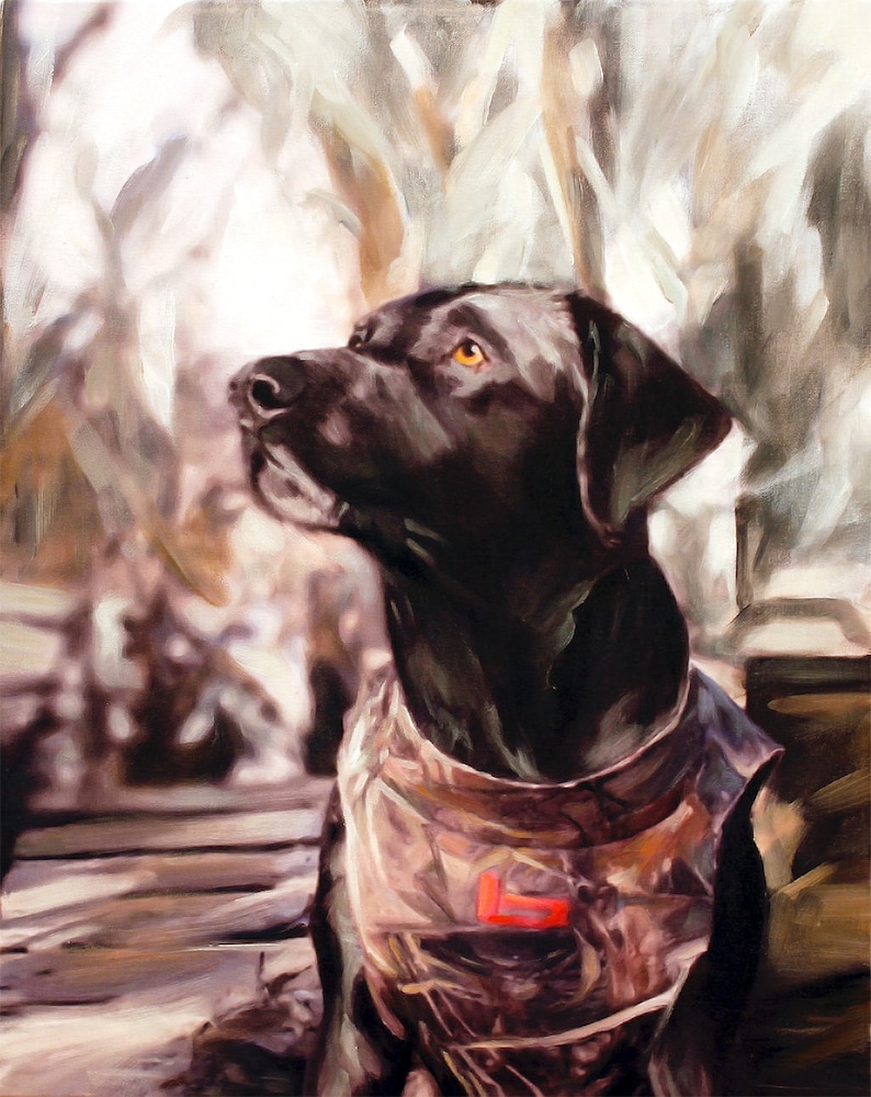custom pet portrait painting of dog