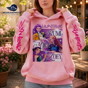 KPop Demon Hunter Hoodie, Rumi Mira Zoey Anime Print Sweatshirt, Kids Streetwear Pullover