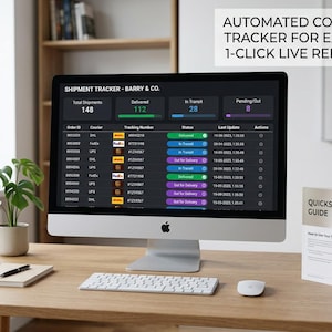 Bulk Package Tracker Excel Spreadsheet | Live API Courier Tracking (FedEx, UPS, DHL) | Automated Logistics Shipping Template Dashboard