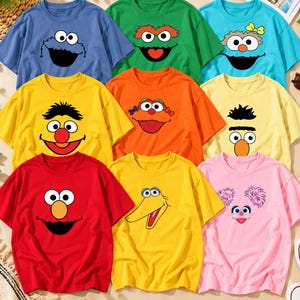 Gatumonster PNG-paket, Elmo, Cookie Monster och vänner, Big Bird, gatumonsteransikten, Clipart-födelsedag Cricut digitala filer