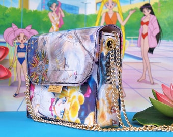 SAILOR MOON Handtasche & Umhängetasche Manga upcycling Unikat! Statment Tasche Artbook Manga Manga Anime Tasche Recycling handmade in Berlin