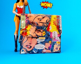 WONDER WOMAN handbag & purse DC Comic upcycling one-off