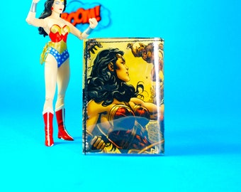 WONDER WOMAN comic wallet upcycling unique piece