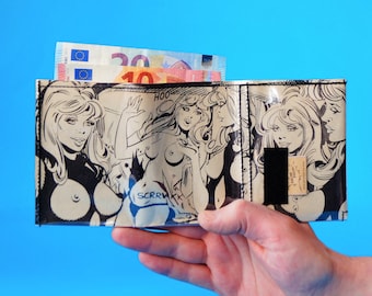 PIN-UP comic wallet upcycling one-off