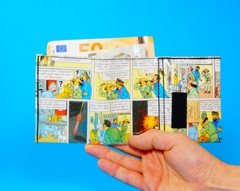 TINTIN comic wallet upcycling one-off