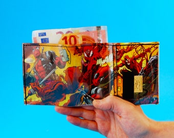 DEADPOOL & CARNAGE Comic Portemonnaie upcycling Unikat