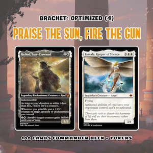 Praise the Sun Proxy Commander Deck – Mono White Stax Control, Dark Fantasy Art (100-Card + Tokens)