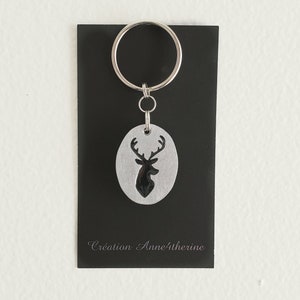 Deer keychains :. Animal - Doe - Moose - Antler - Wild life - Accessory - Decoration