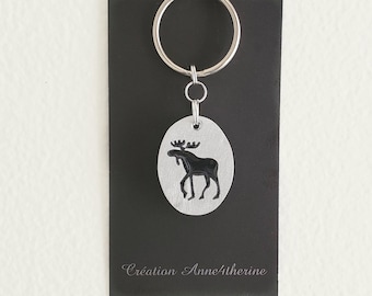 Moose keychains :. Aluminum - Animal - Wild - Forest - Deer - Hunt - Decoration