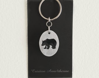 Porte-clés Ours :. Aluminium - Animal - Forêt - Sauvage - Panda - Chasse - Accessoire - Décoration