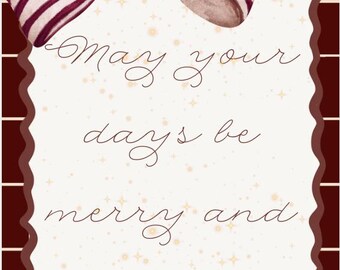 Maroon Striped Bow Gift Tags | Watercolor Holiday Print (2.5x4in)