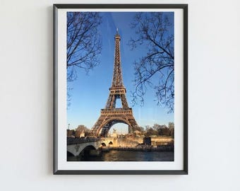 Eiffel Tower Digital Wall Print - 11x14, Custom Sizing, vertical