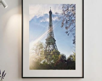 Eiffel Tower Digital Wall Print - 11x14, Custom Sizing, vertical