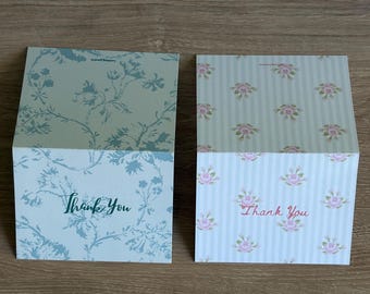 Set of 5 Digital Thank you Card Designs - vintage patterns