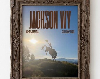 Jackson WY Digital Wall Print - Cowboy Statue (11x14in, Custom Sizing, vertical)