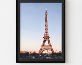 Eiffel Tower Digital Wall Print - 11x14, Custom Sizing, vertical