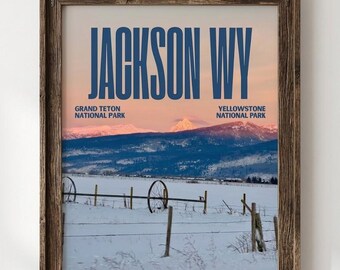 Jackson WY Digital Wall Print - The Grand Tetons (11x14in, Custom Sizing, vertical)