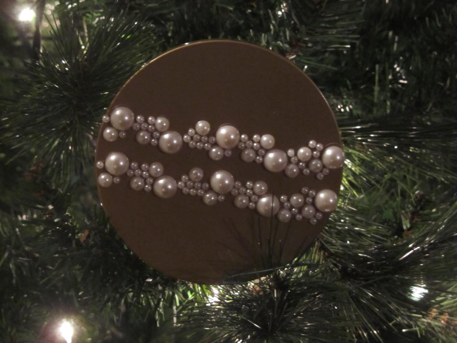 GOLD SPHERE CHRISTMAS ornament with pearl bubbles Etsy