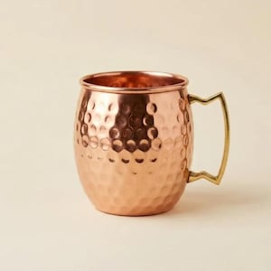 Hamrad kopparmugg, rustik metallmugg, handgjord köksutrustning, present i vintagestil