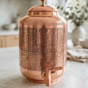 8 liters kopparvattendispenser med kran – renande kopparkärl