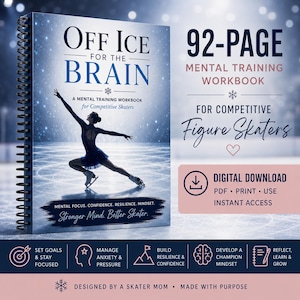 Cahier d'exercices d'entraînement mental pour le patinage artistique | PDF imprimable pour les patineurs de compétition | Confiance et mentalité de compétition