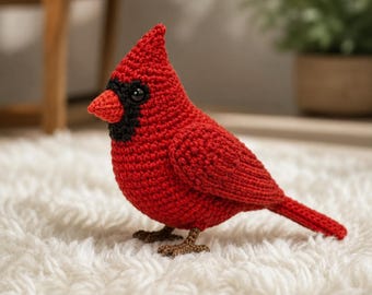 Crochet Cardinal Amigurumi Pattern | Red Bird Tutorial (Digital Download)
