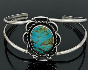 Sterling Silver  Turquoise  cuff bracelet Southwestern Native American