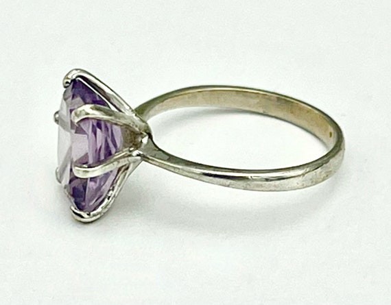 Sterling Silver  Amethyst Ring  solitaire Purple … - image 2