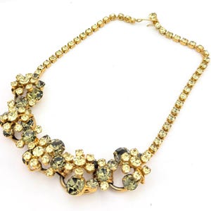 ジュリアナ ラインストーン ステートメント イエロー ラインストーン ネックレス: DeLizza and Elster ミッドセンチュリー ジュエリー