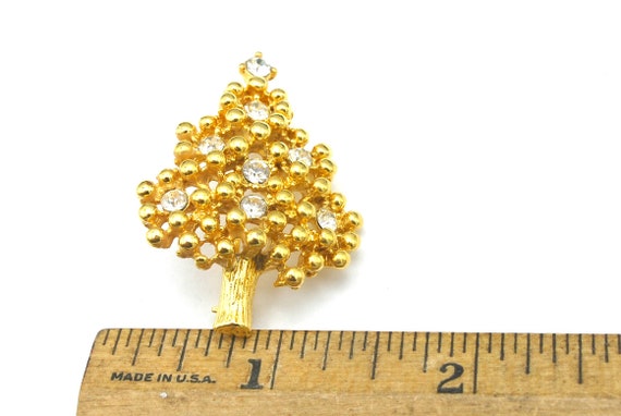 Eisenberg Christmas Tree Brooch Gold plated  Clea… - image 4