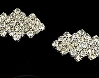 Rhinestone Shoe clip clear crystal silver