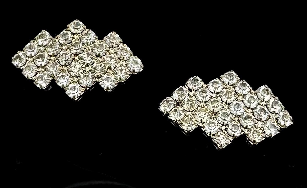 Rhinestone Shoe clip clear crystal silver