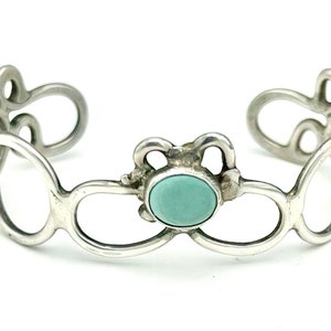 turquoise sterling cuff bracelet Southwestern silver filigree blue Gemstone Bangle