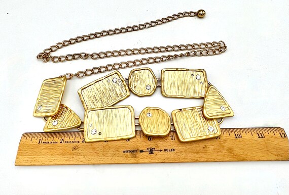 Chico Chunky Gold chain belt geometric gold rhi… - image 6