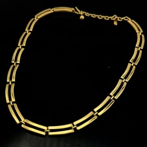 Monet gold rectangle  chain   collar Necklace