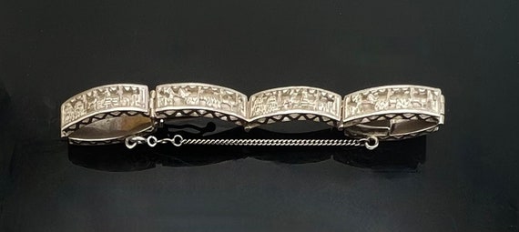 Sterling   Panel bracelet Native American story t… - image 3