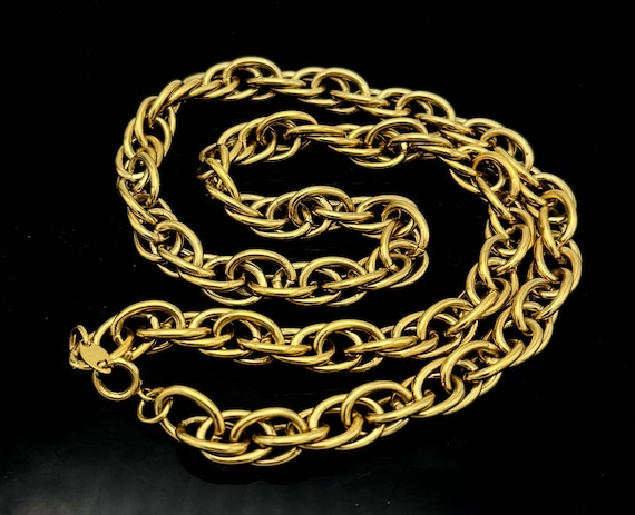 Trifari twister  gold chain necklace  Gold Plated… - image 1