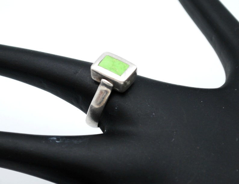 Sterling Turquoise Ring size 9 convertible double sided green blue gemstone